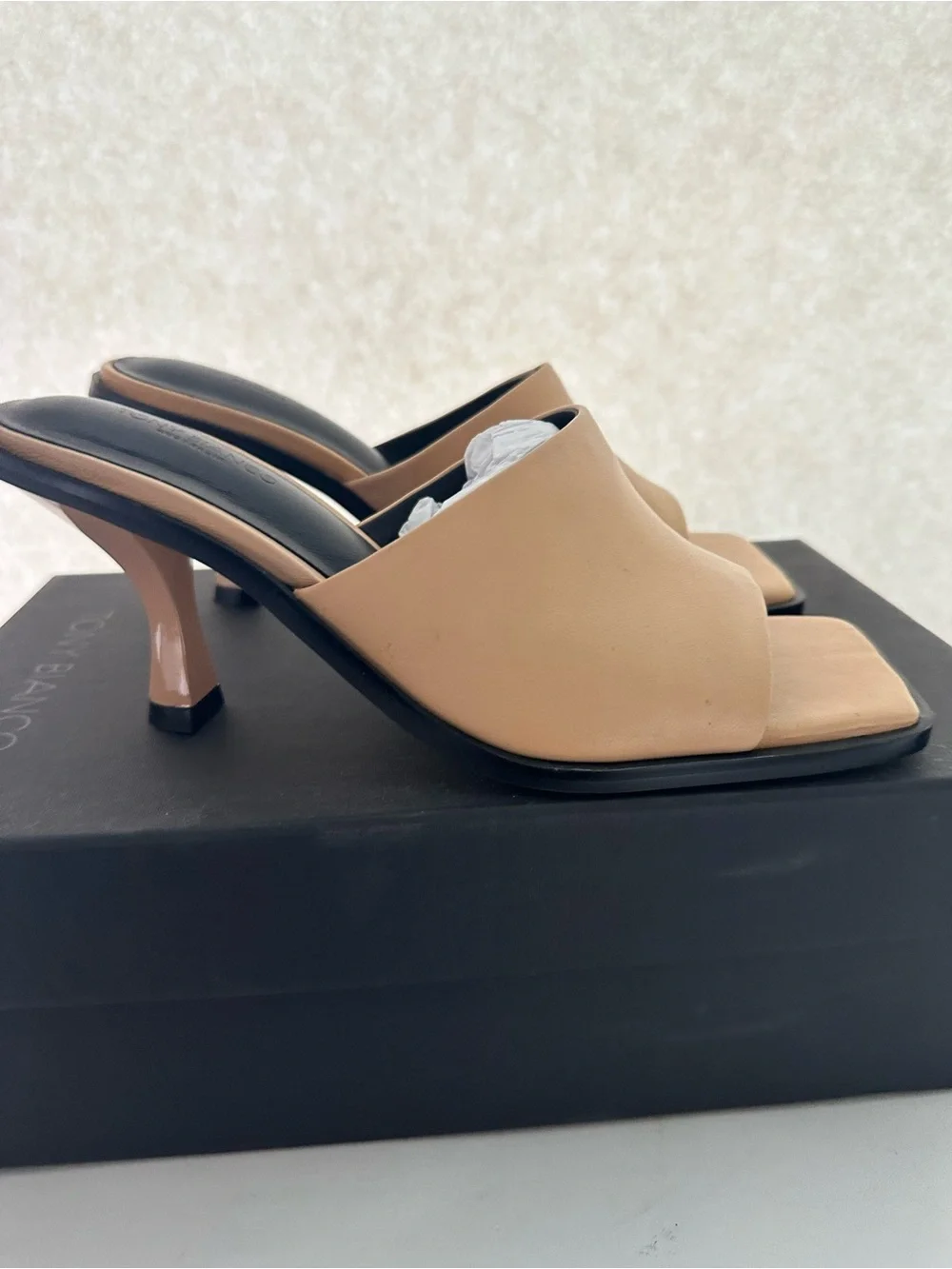 Tony Bianco Beige Slide Heel Sandals